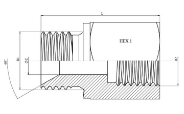 АДАПТЕР С ВНУТРЕННЕЙ МЕТРИЧЕСКОЙ РЕЗЬБОЙ - MALE BSP (60°)