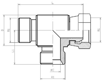 Тройник "КВАДРАТ" BSP 1/4" (Ш-Ш-Г)