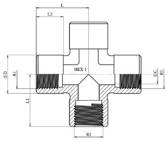 Крестовина с внутренней резьбой BSP 1/8"