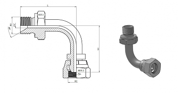 Угольник 90° BSP 1/2" (Ш-Г) дуга