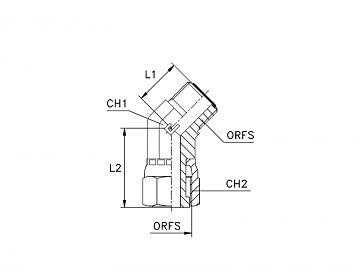 Угольник 45° ORFS 1.3/16" (Ш-Г)