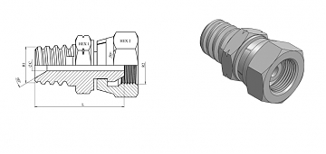 Адаптер NPT 3/8" - NPSM 3/8" (Ш-Г)