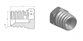 Заглушка NPT 1/8" с наружным шестигранником
