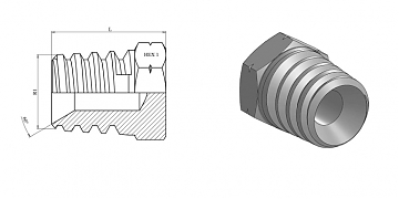 Заглушка NPT 1/8" с наружным шестигранником