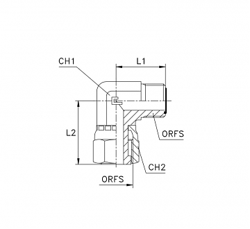 Угольник 90° ORFS 1.3/16"-12 (Ш/Г)