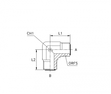 Угольник 90° с наружней резьбой ORFS 1.7/16"-1.3/16"