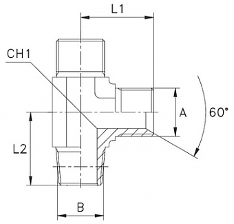 Тройник BSP 3/8"-BSP 3/8"-BSPТ 3/8" (ш-ш-ш)