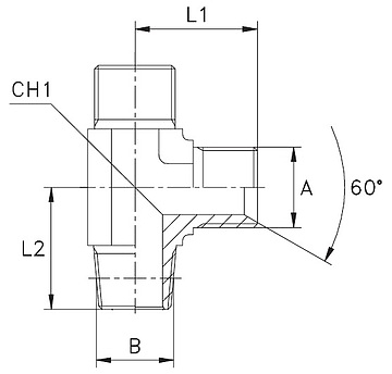 Тройник BSP 3/8"-BSP 3/8"-BSPТ 3/8" (ш-ш-ш)