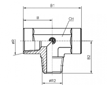 Тройник с резьбой NPT 1/4" (Внутр-Ш-Внутр)