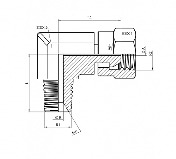 УГЛОВОЙ АДАПТЕР 90° NPSM 60° (Г)  - MALE NPT 60°