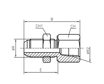 Переборочный JIC 1.7/8" - NPT 1.1/2" (Ш-ВНР)