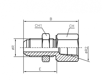 Переборочный JIC 1.7/8" - NPT 1.1/2" (Ш-ВНР)