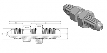 переборочный Male JIC 1.7/8"-JIC 1.7/8"