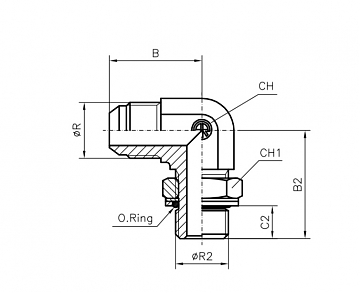 TN514-JIC 1.7/8"-R1.1/2" ZnNi (K)