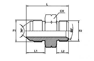 Штуцер DKM M22х1,5-JIC 1.1/16"