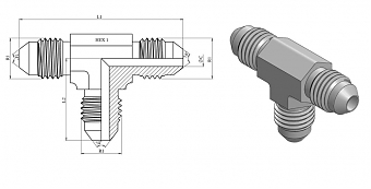 Тройник JIC 7/8"-14 (Ш-Ш-Ш)