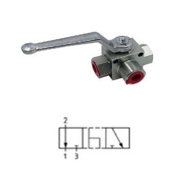 Кран трёхходовой  BSPP 3/8" 35 л/мин 400 bar