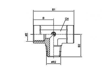 Тройник T-образный BSP1/4" - BSPT1/4" - BSP1/4"  (Внутр-Ш-Внутр)
