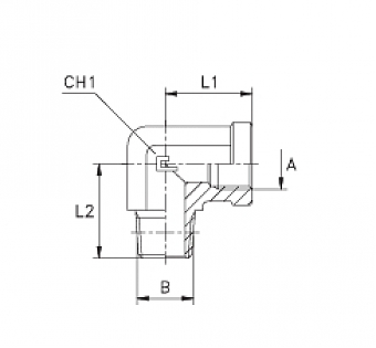 Угольник 90° BSP1/8" - BSPT1/8" (ВНР-Ш)