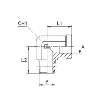 Угольник 90° BSP1/8" - BSPT1/8" (ВНР-Ш)