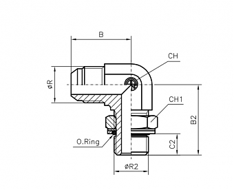 TN514-JIC 9/16"-R3/8" удлиненный L-67 мм