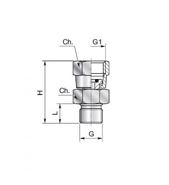 Адаптер в тело 1/4" под манометр 1/4" ZnNi (К)
