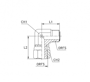 Угольник 90° ORFS 1.11/16"-12 (Ш-Г)