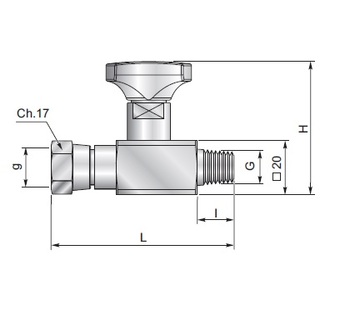 Кран для манометра ES180 G1/4"60° оцинкованный