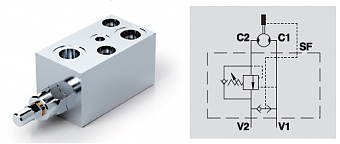 Клапан тормозной одностороннего действия с линией разблокировки тормозов VBCDF 1/2” SE OMS SF
