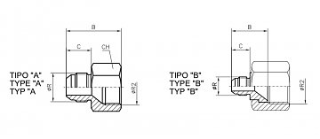 Адаптер JIC 1.1/16"-JIC 1.5/8" (Ш-Г)