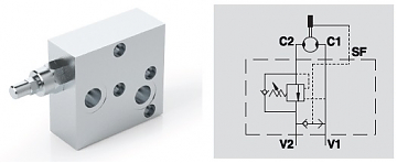 Клапан тормозной одностороннего действия с линией разблокировки тормозов VBCDF 1/2” SE OMP-OMR SF