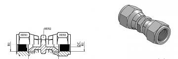 Адаптер JIC 3/4" (Г-Г) ZnNi (K)