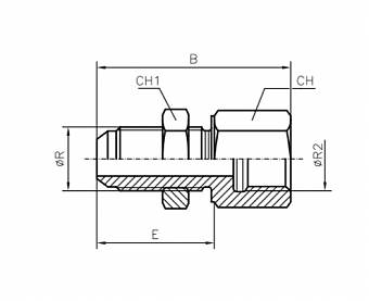 Переборочный JIC 9/16" - BSP 3/8" (Ш-ВНР)