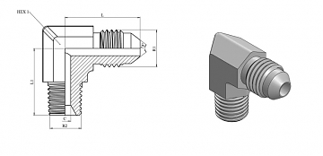 TN94-JIC 7/8"-NPT 1/2" ZnNi (K)