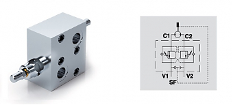 Клапан тормозной двухстороннего действия VBCDF 1/2” DE OMP-OMR