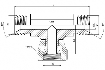 Тройник BSP 1/2" (Ш-Г-Ш) ZnNi (K)