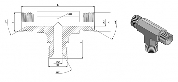 Тройник BSP 3/8"-1/4"-3/8" (Ш-Ш-Ш)