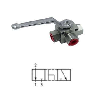 Кран трёхходовой  BSPP 1/2" 80 л/мин 320 bar (с отверстиями для крепежа)