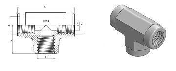Тройник с внутренней резьбой NPT 1.1/4"