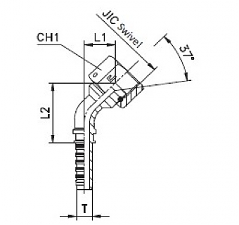 JIC 1.1/16"-12/45-10 DN16 (С) штифтованная гайка