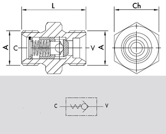 Клапан обратный VU MM 1.1/2" 6Bar