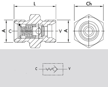 Клапан обратный VU MM 1.1/4" 9Bar