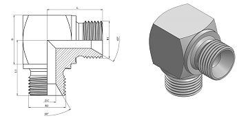 Угольник 90° "квадрат" BSP 1/4" (Ш-Ш)
