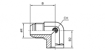 Приварной адаптер папа 90° JIC 1.1/16" (Ш)