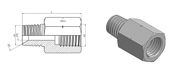 Адаптер NPT 1/8"-1/4" (Ш-ВНР)
