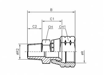 Адаптер JIC 1/2"-NPTF 1/8" (Г-Ш)
