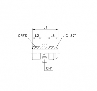 Штуцер ORFS 1.11/16" - JIC 1.5/8"