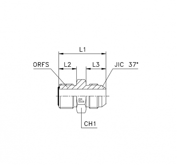 Штуцер ORFS 1.11/16" - JIC 1.5/8"