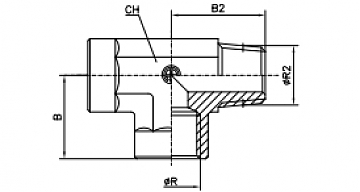 Тройник L-образный BSP1/8" - BSP1/8" - BSPT1/8" (Внутр-Внутр-Ш)