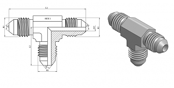Тройник JIC 2.1/2"-20 (Ш-Ш-Ш)